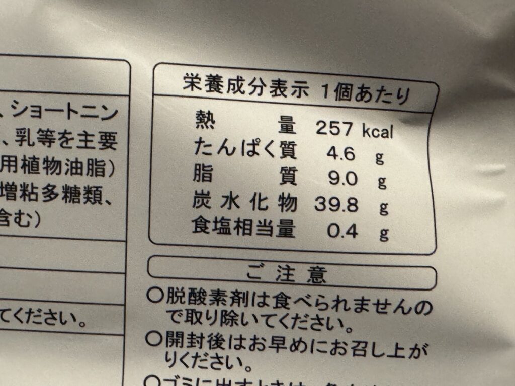尾西のひだまりパンのカロリーと栄養成分