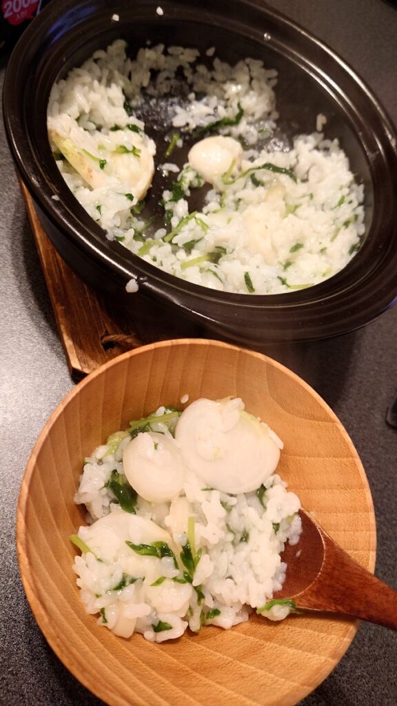 完成した七草粥
