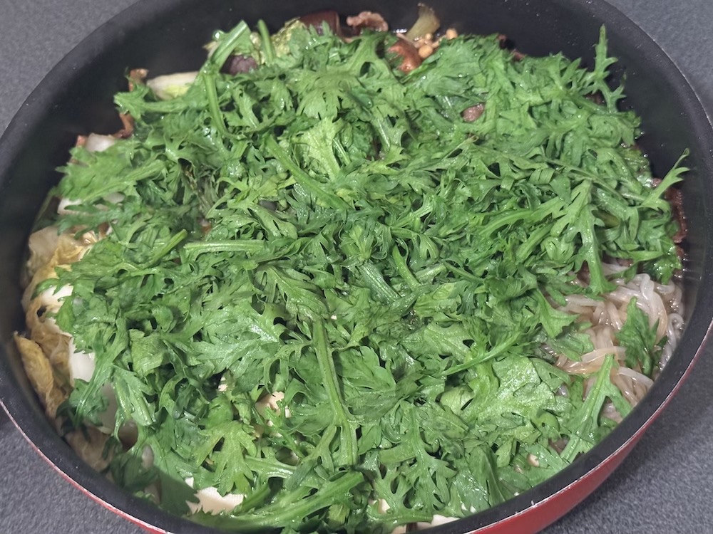 春菊たっぷりすき焼き